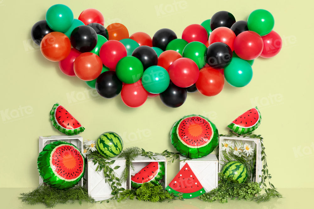 Kate Summer Watermelon Party Backdrop Cake Smash Designed by Emetselch - Kate Backdrop AU