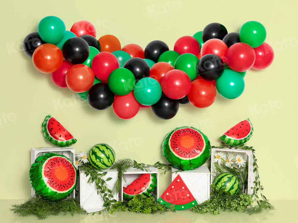 Kate Summer Watermelon Party Backdrop Cake Smash Designed by Emetselch - Kate Backdrop AU