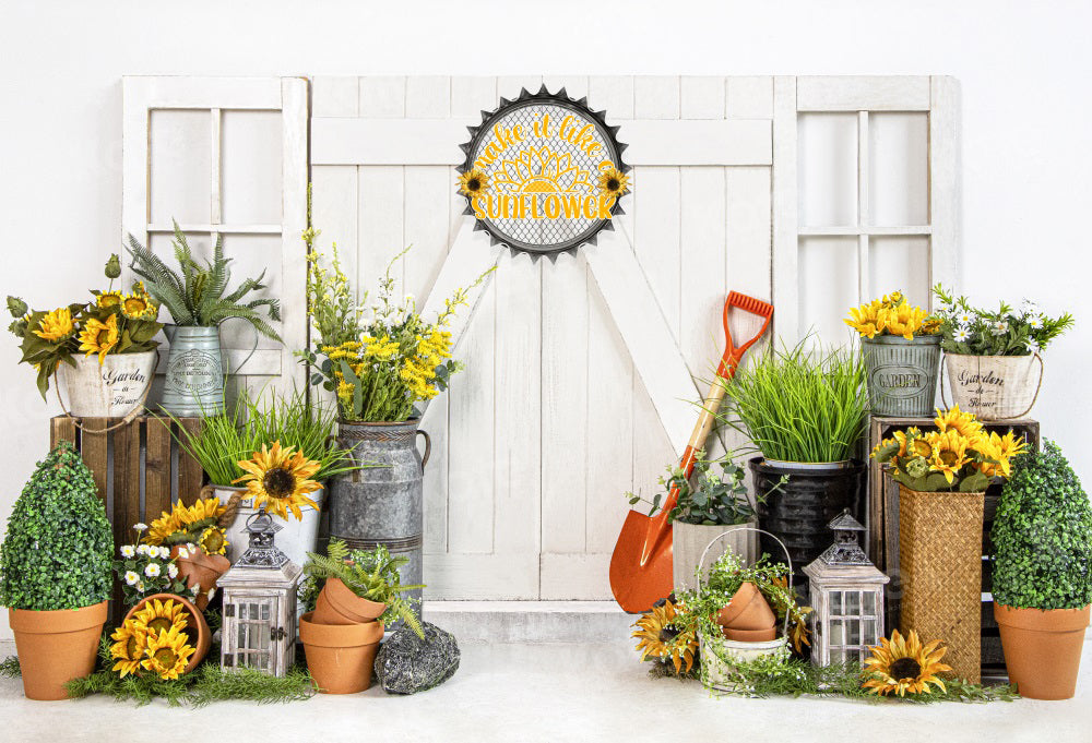 Kate Summer Sunflower Barn Farm Backdrop for Photography - Kate Backdrop AU
