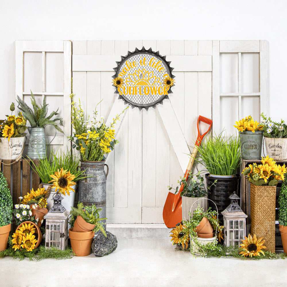 Kate Summer Sunflower Barn Farm Backdrop for Photography - Kate Backdrop AU