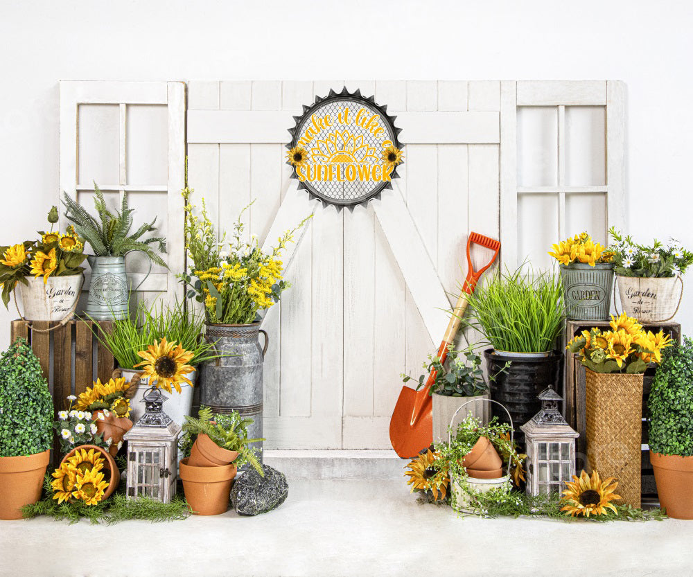 Kate Summer Sunflower Barn Farm Backdrop for Photography - Kate Backdrop AU