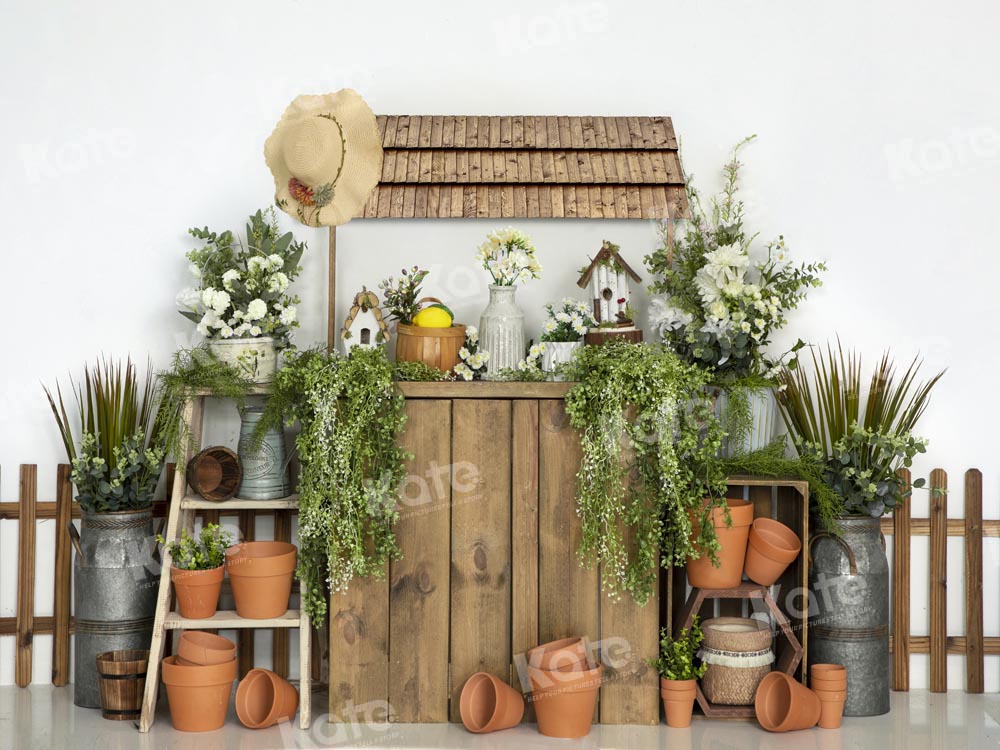 Kate Summer Yard Backdrop Flowerpot Designed by Emetselch - Kate Backdrop AU