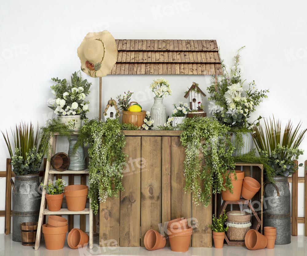 Kate Summer Yard Backdrop Flowerpot Designed by Emetselch - Kate Backdrop AU
