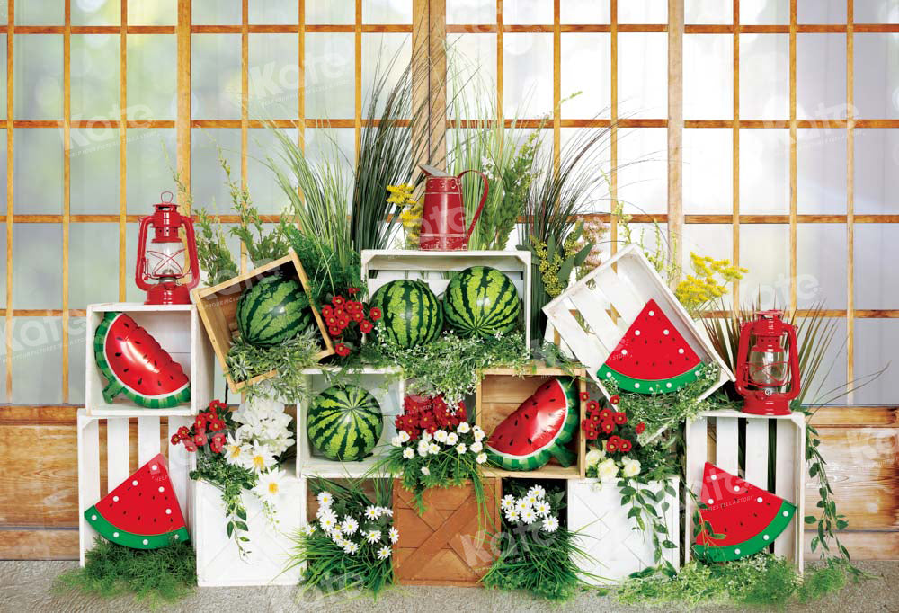 Kate Fruit Watermelon Backdrop Summer Window Designed by Emetselch - Kate Backdrop AU