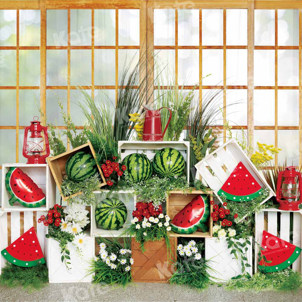 Kate Fruit Watermelon Backdrop Summer Window Designed by Emetselch - Kate Backdrop AU