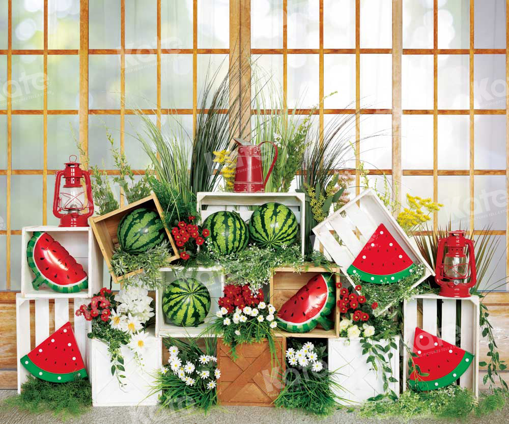 Kate Fruit Watermelon Backdrop Summer Window Designed by Emetselch - Kate Backdrop AU