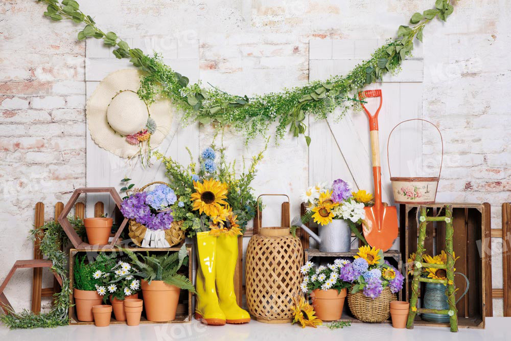 Kate Garden Tools Backdrop Rain Boots Designed by Emetselch - Kate Backdrop AU