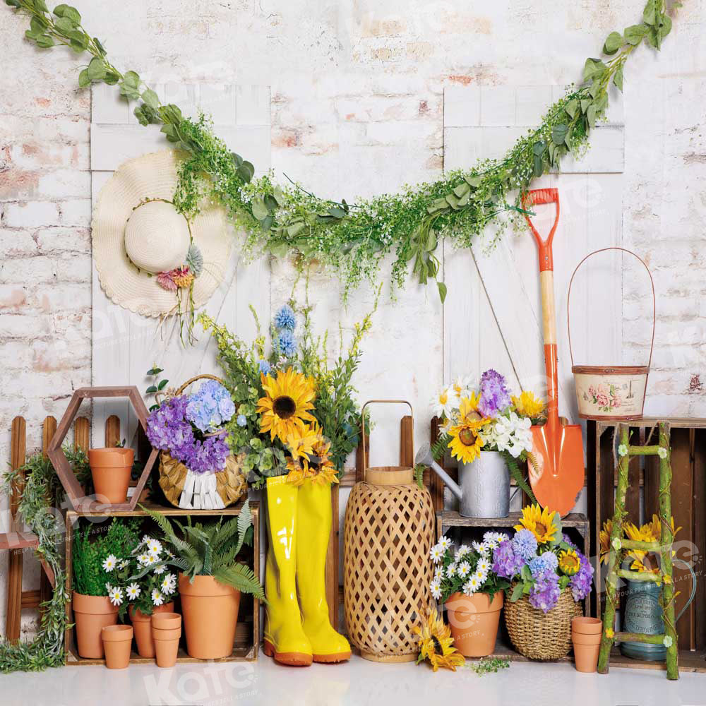 Kate Garden Tools Backdrop Rain Boots Designed by Emetselch - Kate Backdrop AU