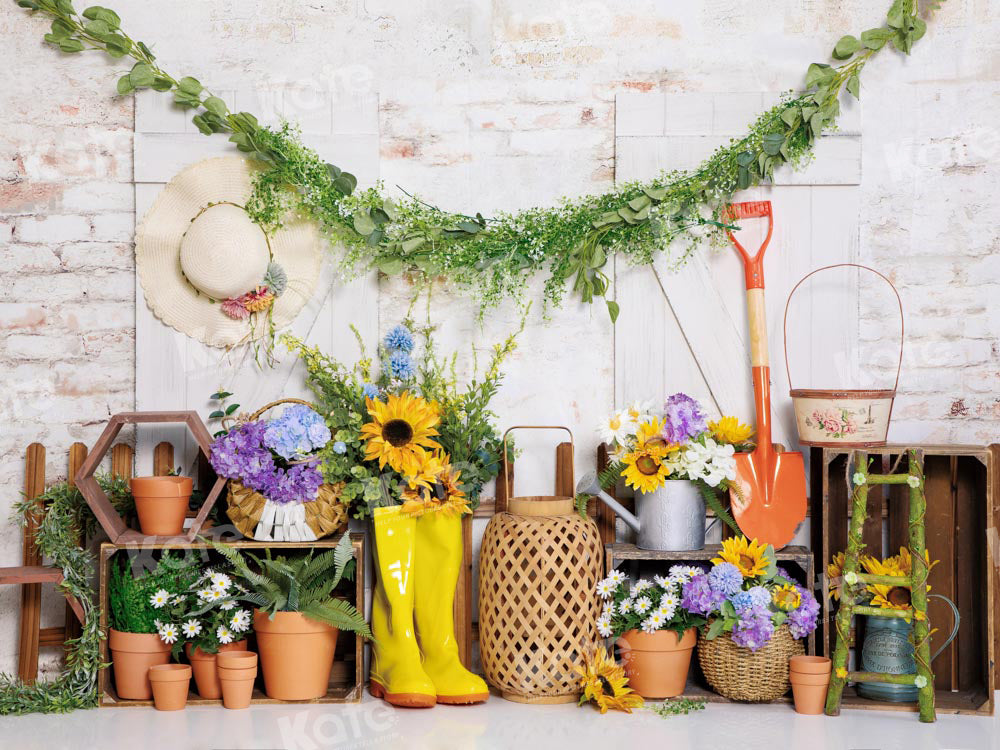 Kate Garden Tools Backdrop Rain Boots Designed by Emetselch - Kate Backdrop AU