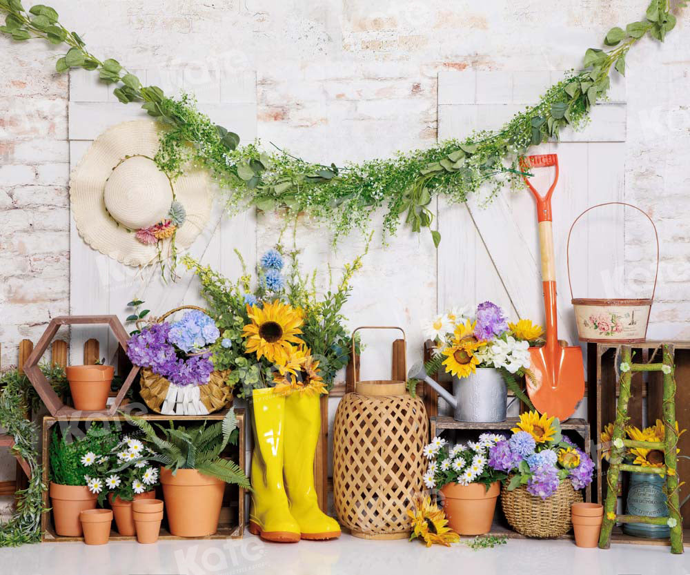 Kate Garden Tools Backdrop Rain Boots Designed by Emetselch - Kate Backdrop AU