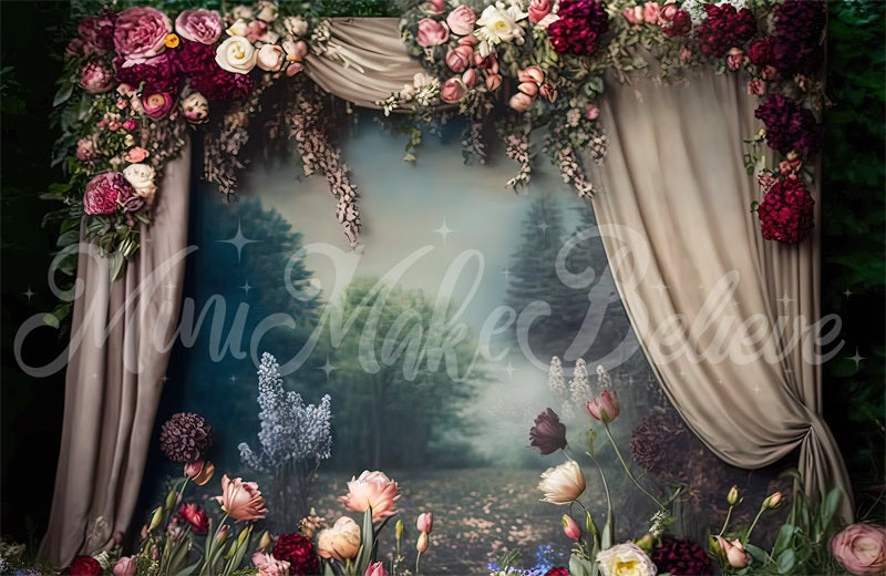 Kate Painterly Fine Art Floral Backdrop Vintage Landscape Curtains Designed by Mini MakeBelieve - Kate Backdrop AU