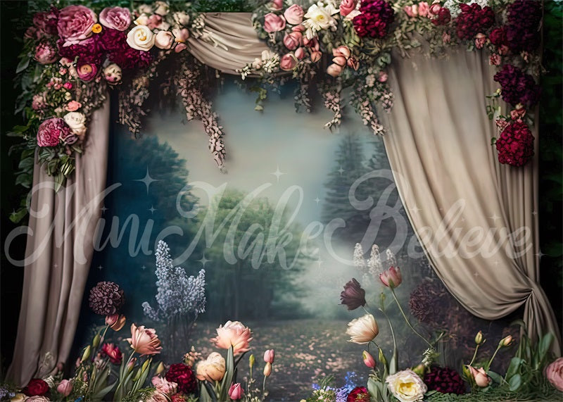 Kate Painterly Fine Art Floral Backdrop Vintage Landscape Curtains Designed by Mini MakeBelieve - Kate Backdrop AU