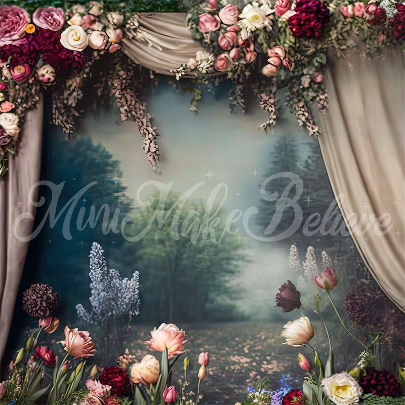 Kate Painterly Fine Art Floral Backdrop Vintage Landscape Curtains Designed by Mini MakeBelieve - Kate Backdrop AU