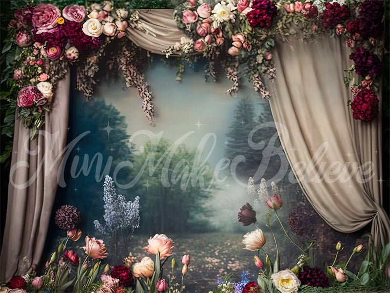 Kate Painterly Fine Art Floral Backdrop Vintage Landscape Curtains Designed by Mini MakeBelieve - Kate Backdrop AU