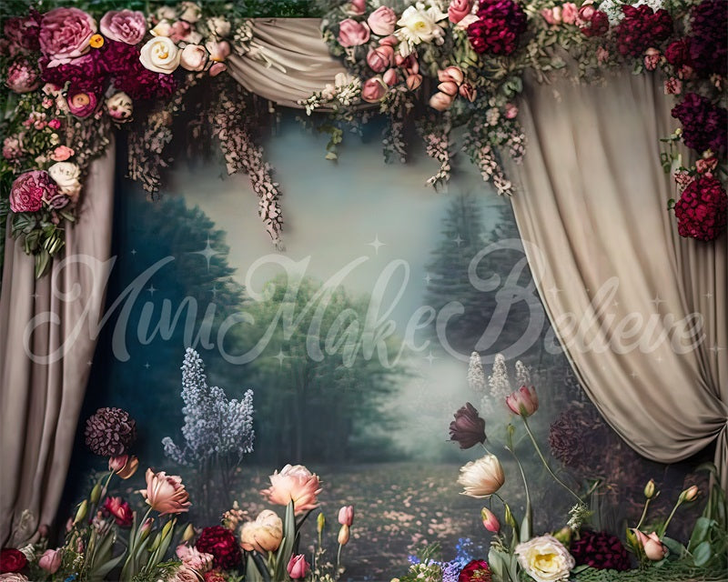 Kate Painterly Fine Art Floral Backdrop Vintage Landscape Curtains Designed by Mini MakeBelieve - Kate Backdrop AU
