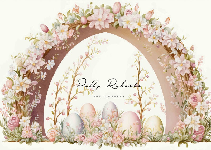 Kate Beige Easter Oil Painted Arch Backdrop Designed by Patty Robertss - Kate Backdrop AU