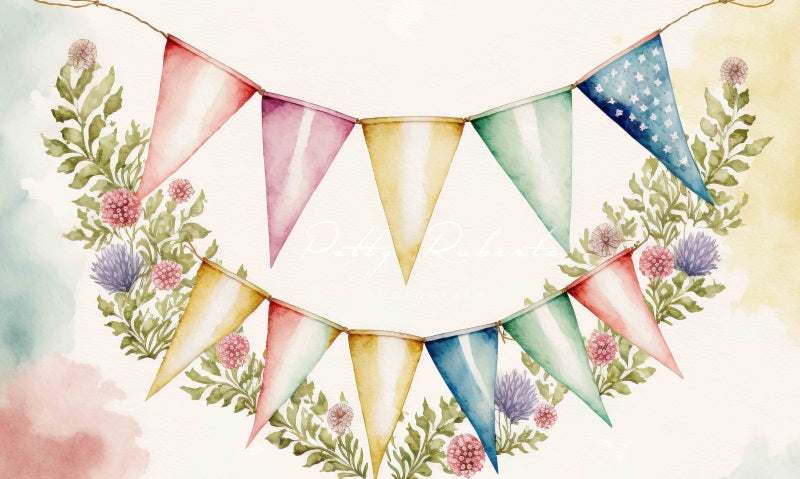 Kate Flower Garland Backdrop Spring Designed by Patty Robertss - Kate Backdrop AU