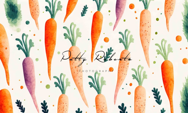 Kate Watercolor Carrots Backdrop Designed by Patty Robertss - Kate Backdrop AU