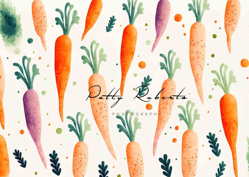 Kate Watercolor Carrots Backdrop Designed by Patty Robertss - Kate Backdrop AU