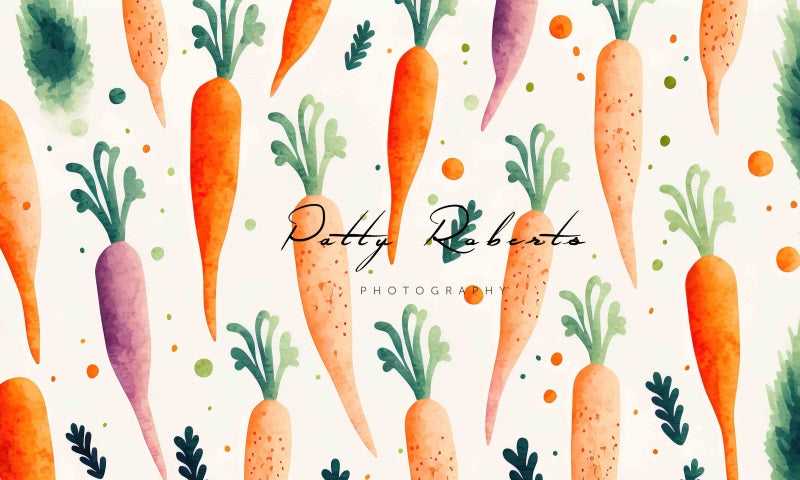 Kate Watercolor Carrots Backdrop Designed by Patty Robertss - Kate Backdrop AU