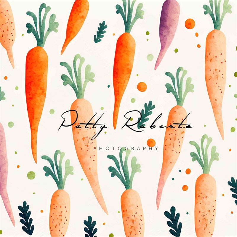 Kate Watercolor Carrots Backdrop Designed by Patty Robertss - Kate Backdrop AU