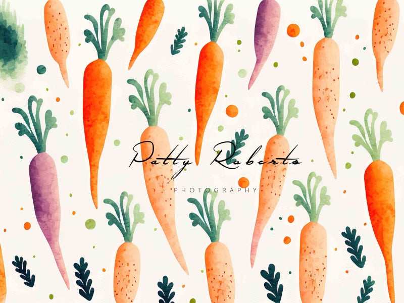 Kate Watercolor Carrots Backdrop Designed by Patty Robertss - Kate Backdrop AU