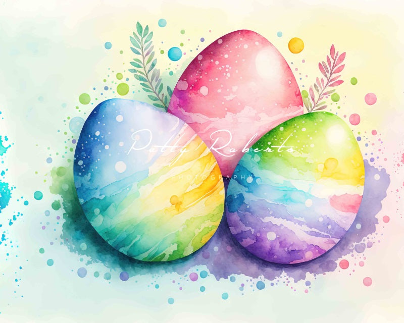 Kate Watercolor Easter Eggs Backdrop Designed by Patty Robertss - Kate Backdrop AU