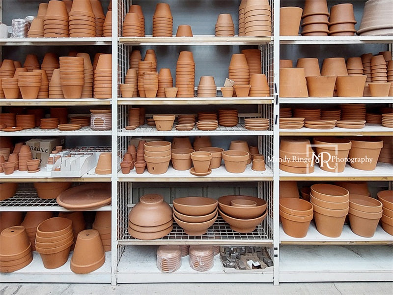 Kate Flower Pot Shelves Backdrop Designed by Mandy Ringe Photography - Kate Backdrop AU