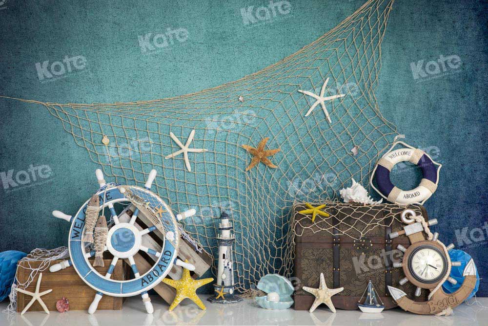 Kate Marine Life Backdrop Starfish Fishing Net Designed by Emetselch - Kate Backdrop AU
