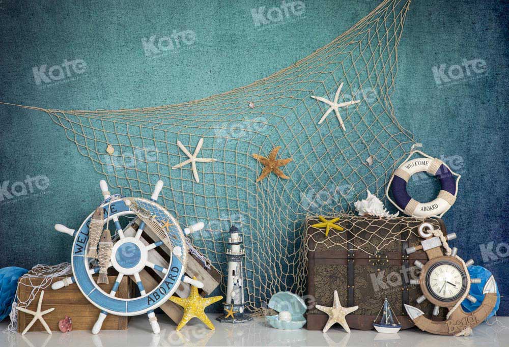 Kate Marine Life Backdrop Starfish Fishing Net Designed by Emetselch - Kate Backdrop AU