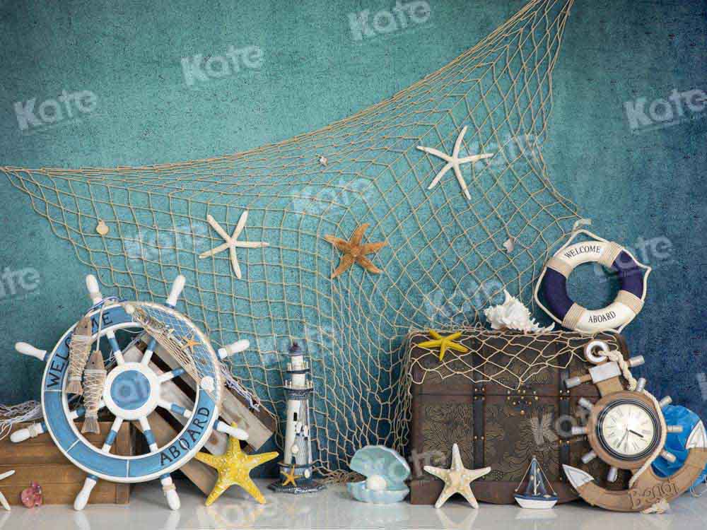 Kate Marine Life Backdrop Starfish Fishing Net Designed by Emetselch - Kate Backdrop AU