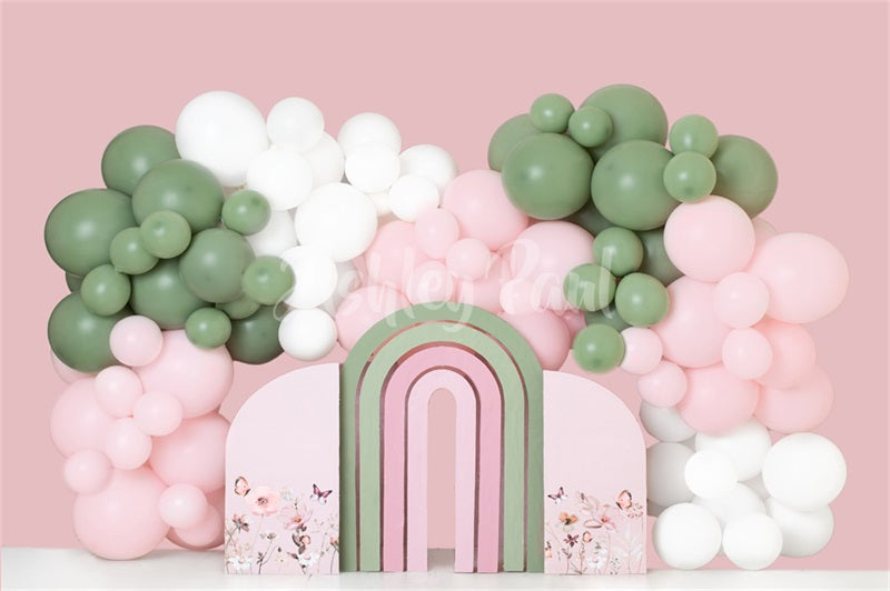 Kate Pink Arch Balloon Backdrop Designed by Ashley Paul - Kate Backdrop AU