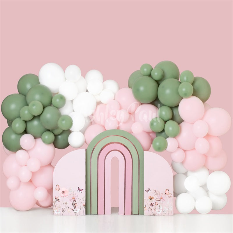 Kate Pink Arch Balloon Backdrop Designed by Ashley Paul - Kate Backdrop AU