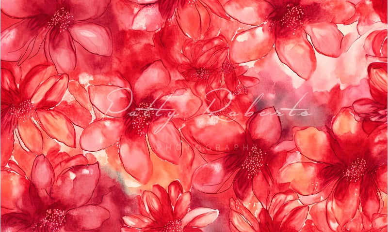 Kate Red Garden Welcome Flower Backdrop Fine Art Designed by Patty Robertss - Kate Backdrop AU