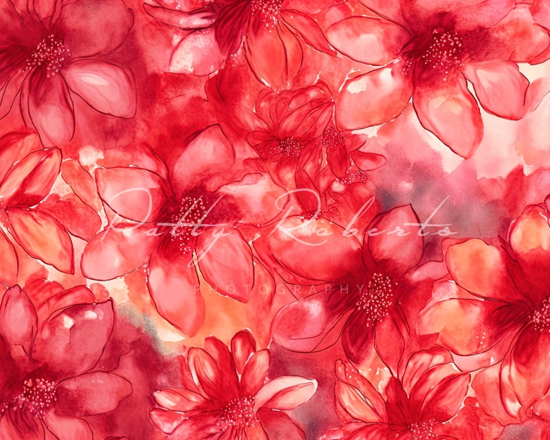 Kate Red Garden Welcome Flower Backdrop Fine Art Designed by Patty Robertss - Kate Backdrop AU