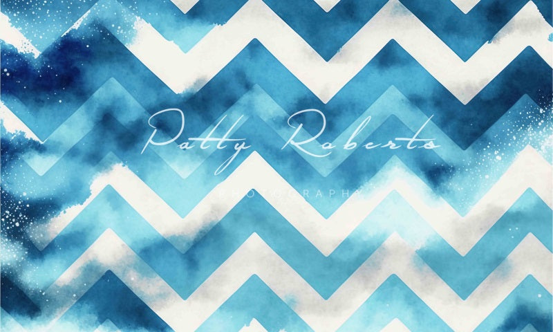 Kate Zig Zag Baby Backdrop Blue Designed by Patty Robertss - Kate Backdrop AU