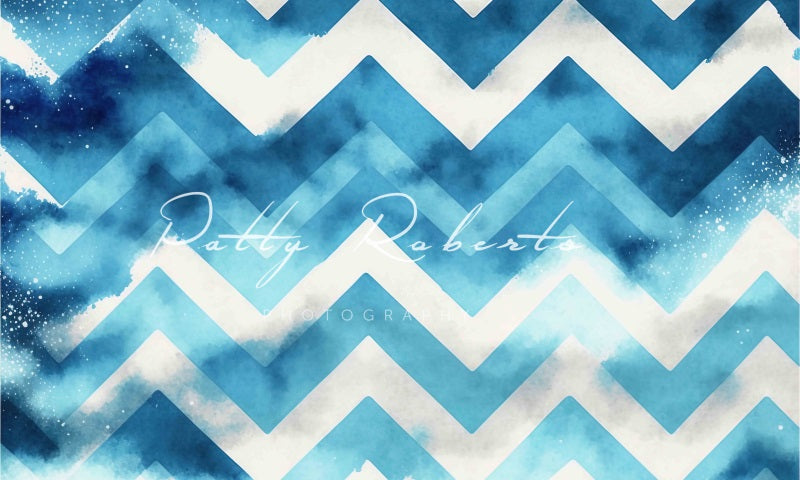 Kate Zig Zag Baby Backdrop Blue Designed by Patty Robertss - Kate Backdrop AU
