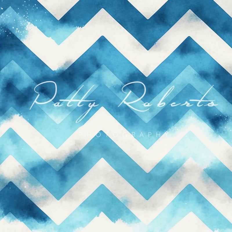 Kate Zig Zag Baby Backdrop Blue Designed by Patty Robertss - Kate Backdrop AU