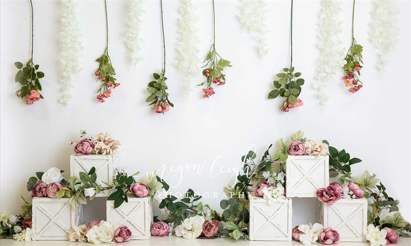 Kate Blush Boho Backdrop Spring Flower Designed by Megan Leigh Photography - Kate Backdrop AU