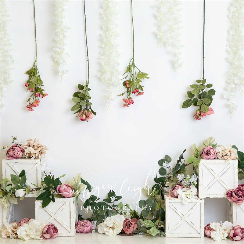 Kate Blush Boho Backdrop Spring Flower Designed by Megan Leigh Photography - Kate Backdrop AU