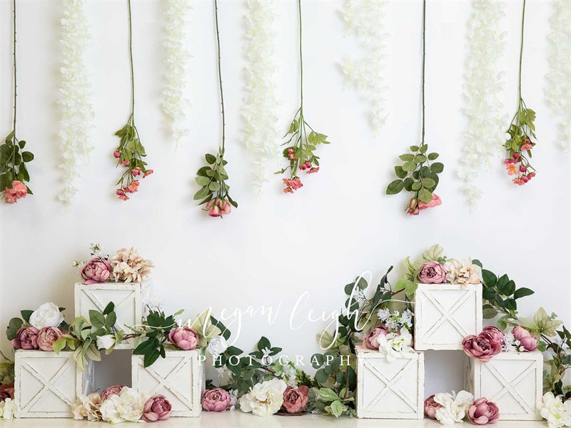 Kate Blush Boho Backdrop Spring Flower Designed by Megan Leigh Photography - Kate Backdrop AU