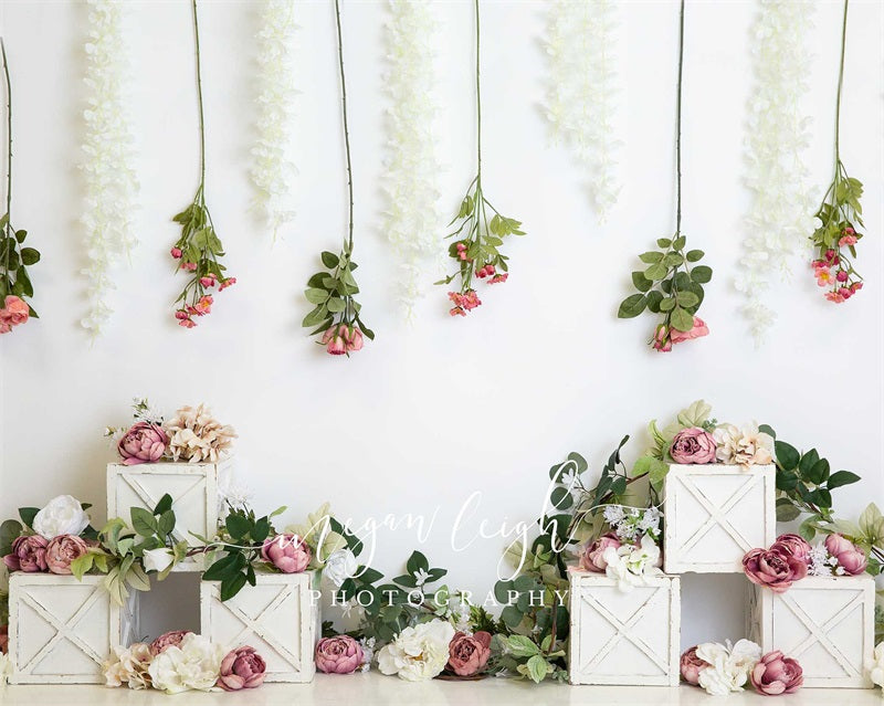 Kate Blush Boho Backdrop Spring Flower Designed by Megan Leigh Photography - Kate Backdrop AU
