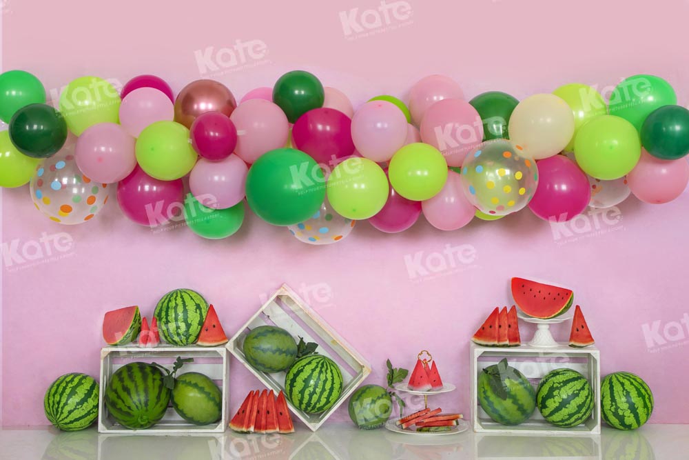 Kate Summer Watermelon Balloon Backdrop Cake Smash Designed by Emetselch - Kate Backdrop AU