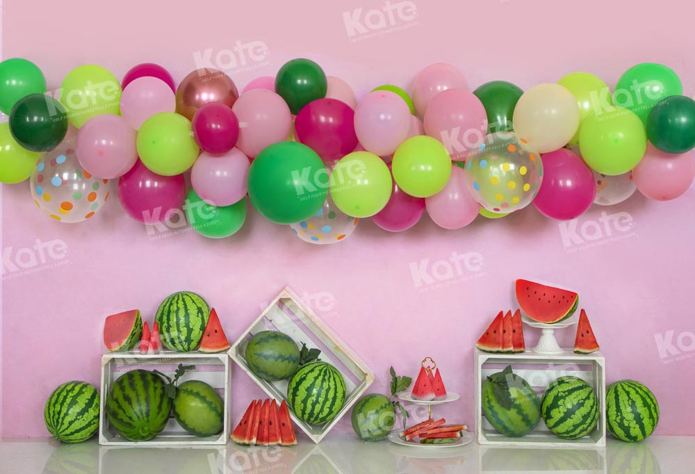 Kate Summer Watermelon Balloon Backdrop Cake Smash Designed by Emetselch - Kate Backdrop AU