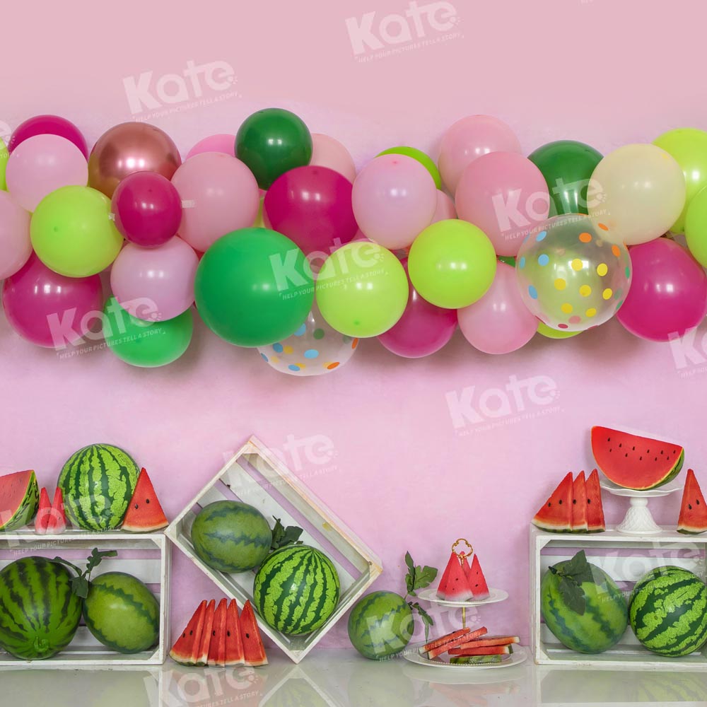Kate Summer Watermelon Balloon Backdrop Cake Smash Designed by Emetselch - Kate Backdrop AU