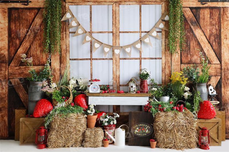 Kate Strawberry Flower Haystack Backdrop for Photography - Kate Backdrop AU