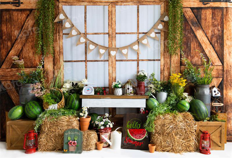 Kate Summer Watermelon Haystack Backdrop for Photography - Kate Backdrop AU