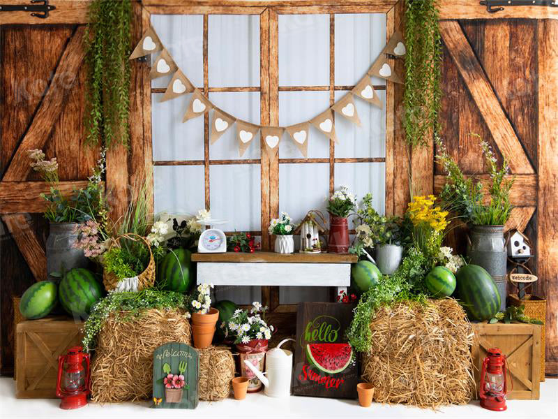 Kate Summer Watermelon Haystack Backdrop for Photography - Kate Backdrop AU