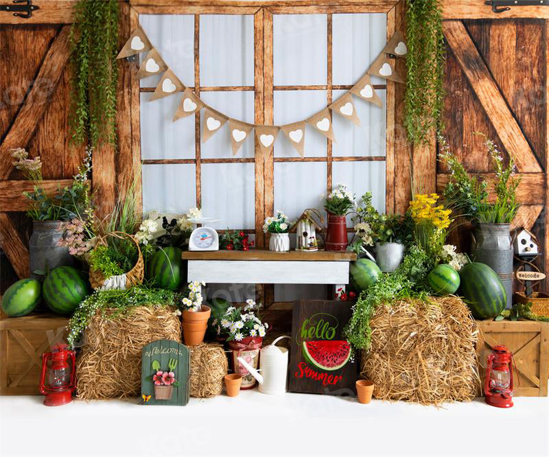 Kate Summer Watermelon Haystack Backdrop for Photography - Kate Backdrop AU