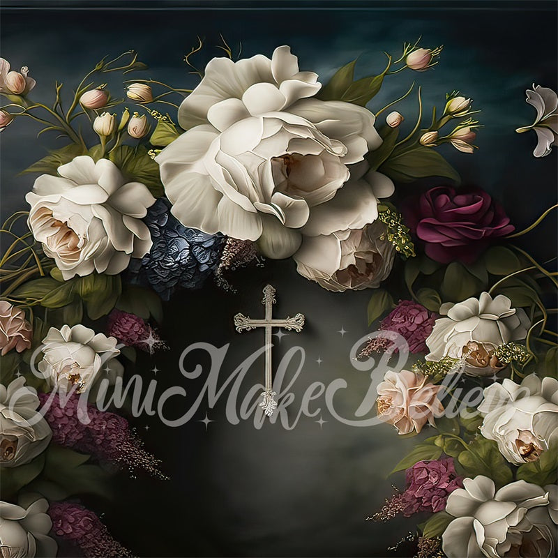 Kate Fine Art Communion Easter Floral Backdrop Designed by Mini MakeBelieve - Kate Backdrop AU